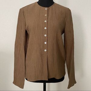 NWT Zara Textured Buttoned Blouse